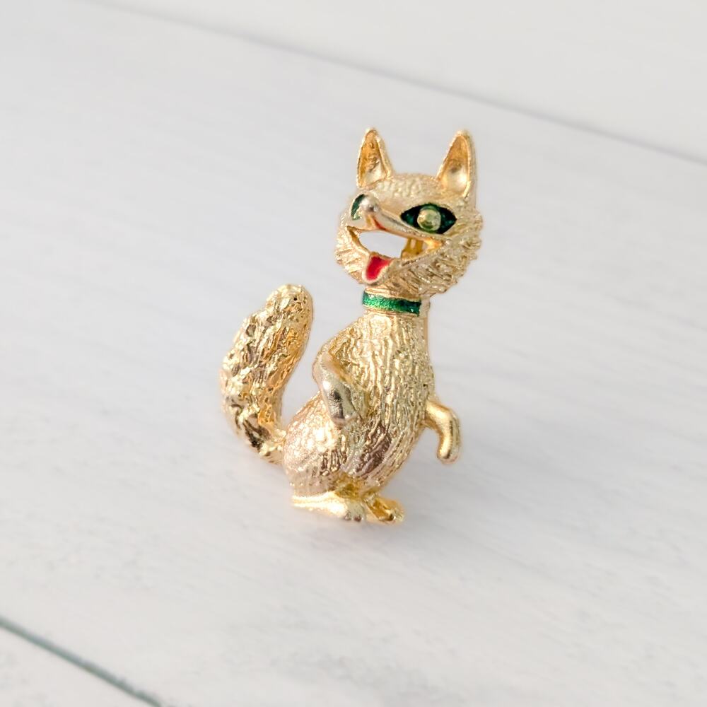 Vintage Brooch / Vintage Pin Gold Tone Fox Brooch - Cute - Picture 3 of 8